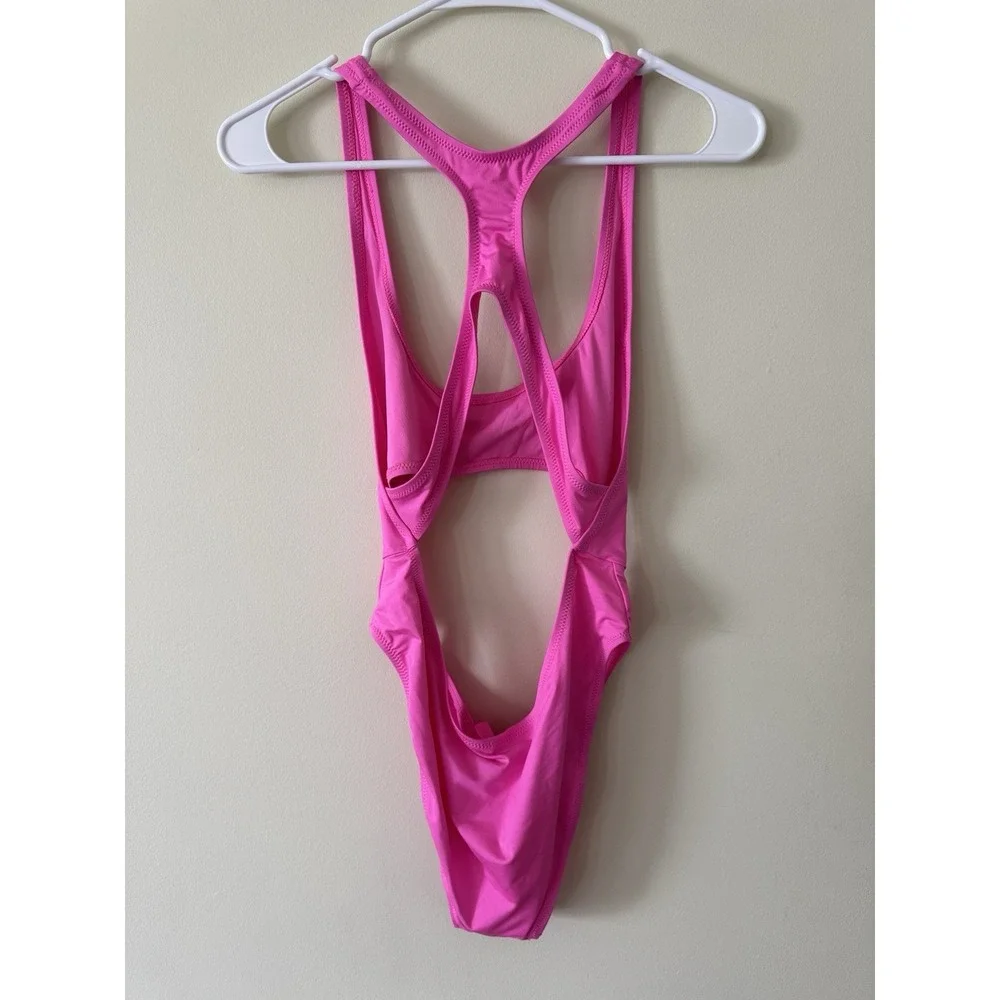 Skims Swim Cutout Monokini Taffy Pink One Piece Size Large NWT